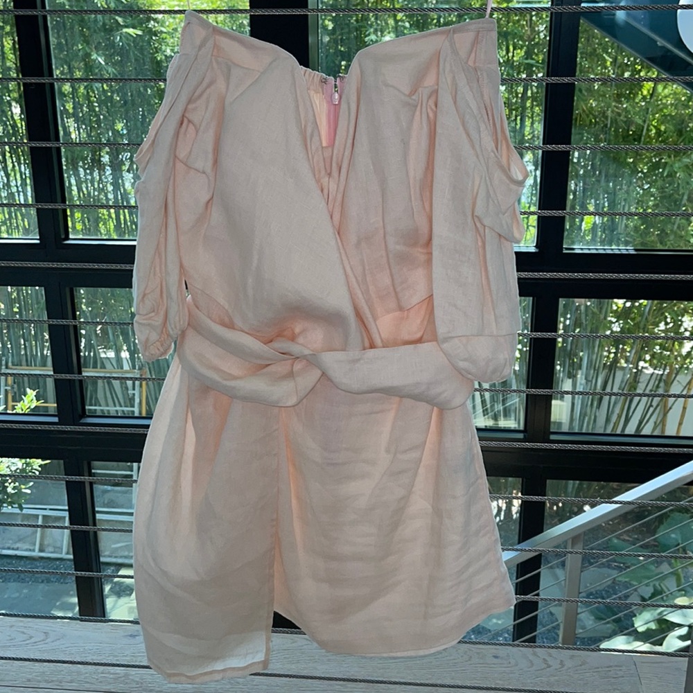 Off the shoulder linen dress